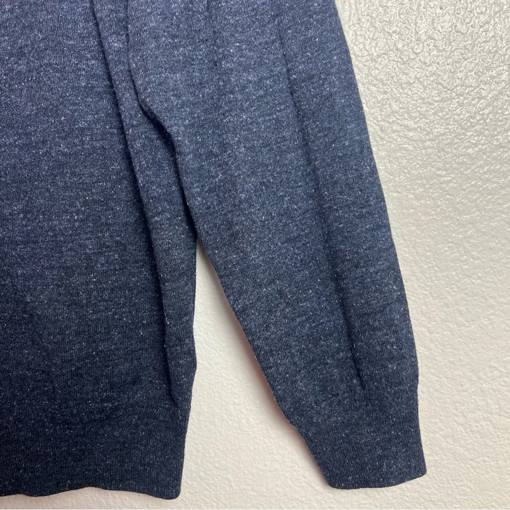 J.CREW Sweater Men’s M Cotton Silk Donegal Henley Pullover Blue‎ Flecked Preppy
